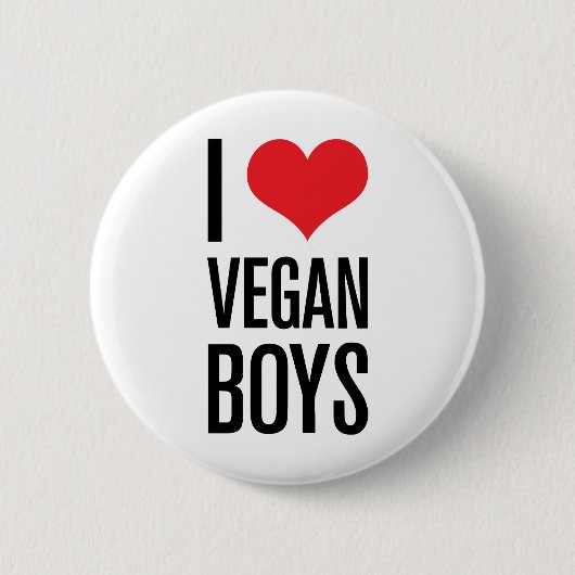 I Love Vegan Boys Ronde Button 5,7 Cm (Voorkant)