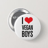 I Love Vegan Boys Ronde Button 5,7 Cm (Voorkant /achterkant)
