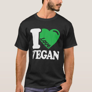 I Love Vegan - Retro Heart Vegan Plant Bas T-shirt