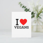 I Love Vegans Briefkaart (Staand voorkant)
