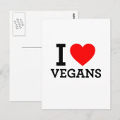I Love Vegans Briefkaart (Voorkant / Achterkant)