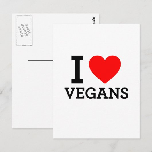 I Love Vegans Briefkaart (Voorkant / Achterkant)