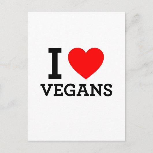I Love Vegans Briefkaart (Voorkant)