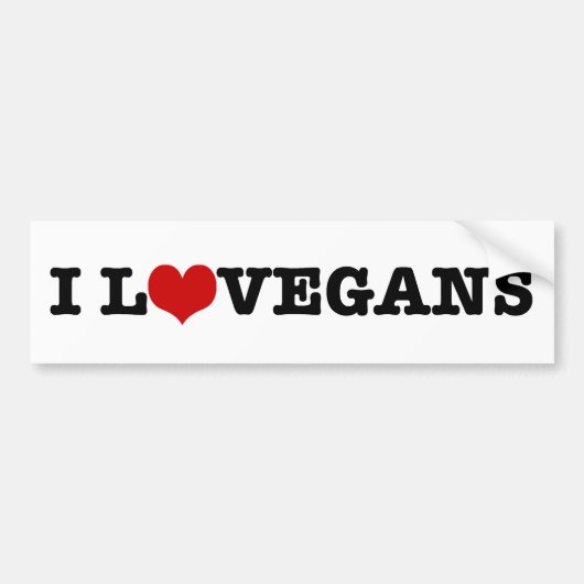 I Love Vegans Bumpersticker (Voorkant)