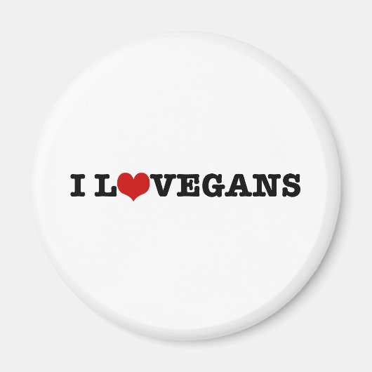I Love Vegans Magneet (Voorkant)