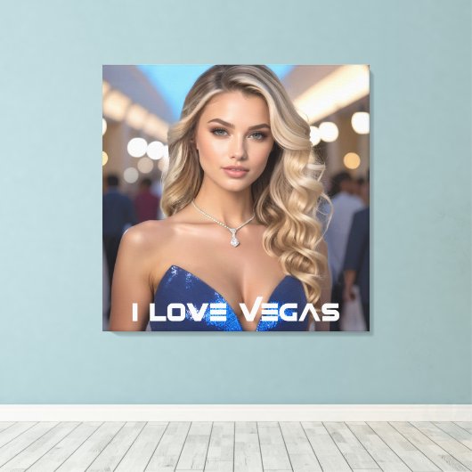 I LOVE VEGAS CANVAS AFDRUK (Insitu (Houten vloer))