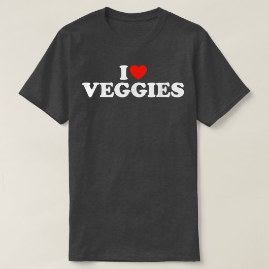 I Love Veggies Funny Vegetarian I Love Veggies T-shirt (Design voorkant)