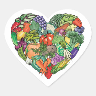 I Love Veggies Hart Sticker