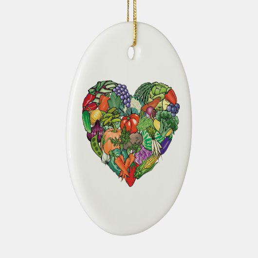 I Love Veggies Keramisch Ornament (Rechts)