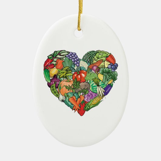 I Love Veggies Keramisch Ornament (Voorkant)