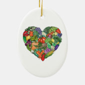 I Love Veggies Keramisch Ornament (Achterkant)