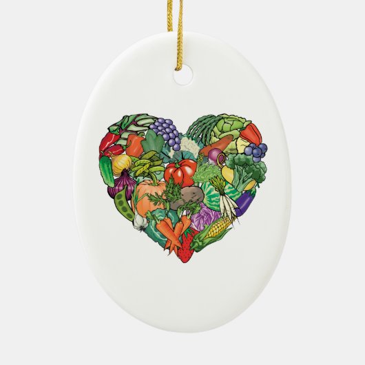 I Love Veggies Keramisch Ornament (Achterkant)