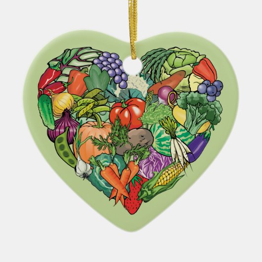 I Love Veggies Keramisch Ornament (Voorkant)