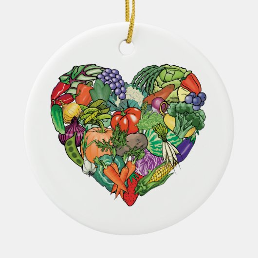 I Love Veggies Keramisch Ornament (Voorkant)