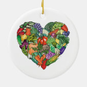 I Love Veggies Keramisch Ornament (Achterkant)