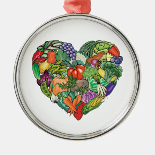 I Love Veggies Metalen Ornament