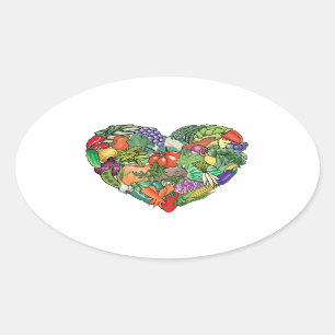 I Love Veggies Ovale Sticker