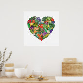 I Love Veggies Poster (Keuken)