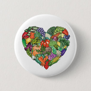 I Love Veggies Ronde Button 5,7 Cm