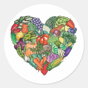I Love Veggies Ronde Sticker