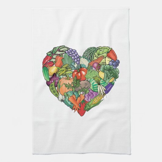 I Love Veggies Theedoek (Verticaal)