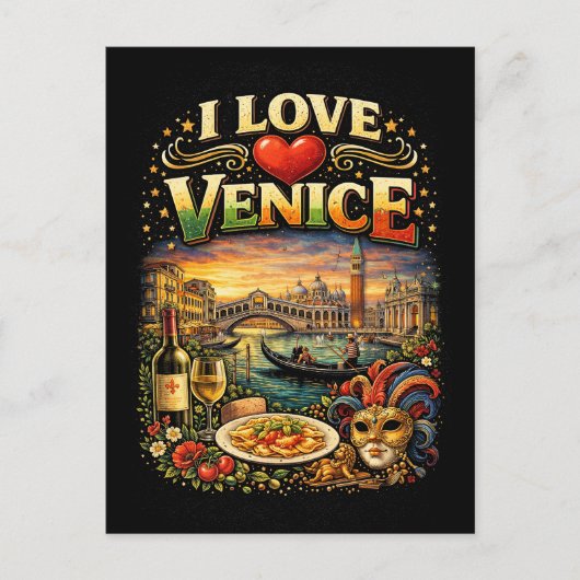 I Love Venice Briefkaart (Voorkant)