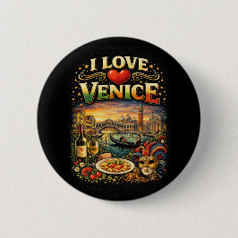 I Love Venice Ronde Button 5,7 Cm
