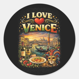 I Love Venice Ronde Sticker