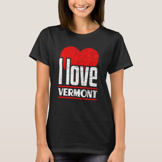 I Love Vermont Best Home State I Heart Vermont T-shirt (Voorkant)