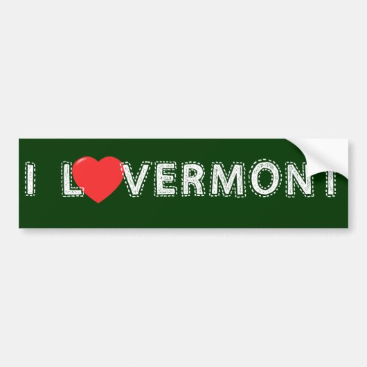I Love Vermont Bumpersticker (Voorkant)