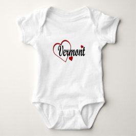 I Love Vermont Hearts Baby Creeper Romper