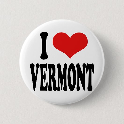 I Love Vermont Ronde Button 5,7 Cm (Voorkant)