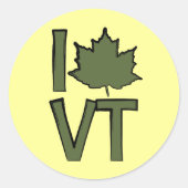 I Love Vermont Ronde Sticker (Voorkant)