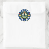 I Love Vermont State Flag and Map Ronde Sticker (Tas)