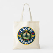 I Love Vermont State Flag and Map Tote Bag (Achterkant)