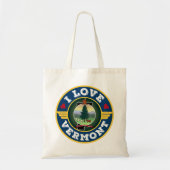 I Love Vermont State Flag and Map Tote Bag (Voorkant)