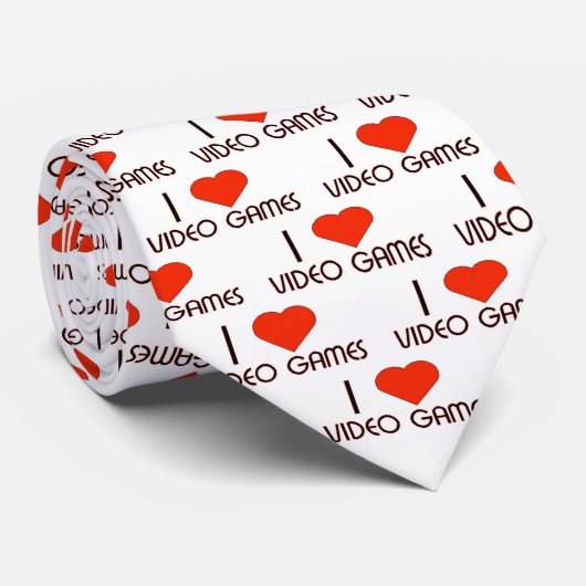 I Love Video Games Stropdas (Opgerold)