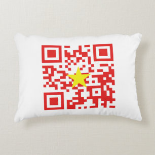 I Love Vietnam (Tôi Yêu Viboyt Nam) Flag QR Code Accent Kussen