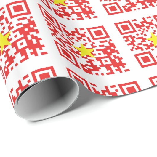 I Love Vietnam (Tôi Yêu Viboyt Nam) Flag QR Code Cadeaupapier (Rol Hoek)