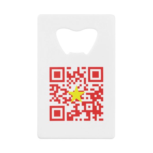 I Love Vietnam (Tôi Yêu Viboyt Nam) Flag QR Code Creditkaart Flessenopener (Voorkant)