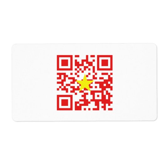 I Love Vietnam (Tôi Yêu Viboyt Nam) Flag QR Code Etiket (Voorkant)