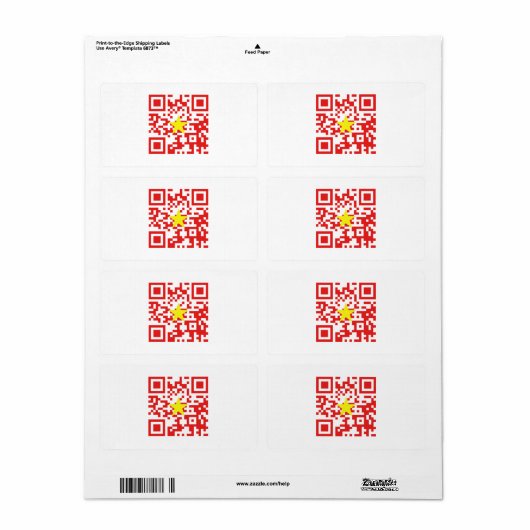 I Love Vietnam (Tôi Yêu Viboyt Nam) Flag QR Code Etiket (Full Sheet)