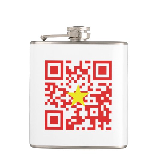 I Love Vietnam (Tôi Yêu Viboyt Nam) Flag QR Code Heupfles (Voorkant)