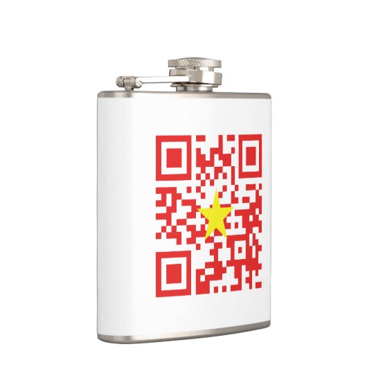 I Love Vietnam (Tôi Yêu Viboyt Nam) Flag QR Code Heupfles (Rechts)