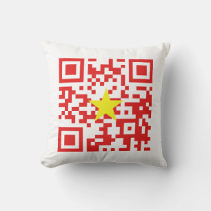 I Love Vietnam (Tôi Yêu Viboyt Nam) Flag QR Code Kussen