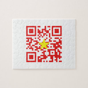I Love Vietnam (Tôi Yêu Viboyt Nam) Flag QR Code Legpuzzel