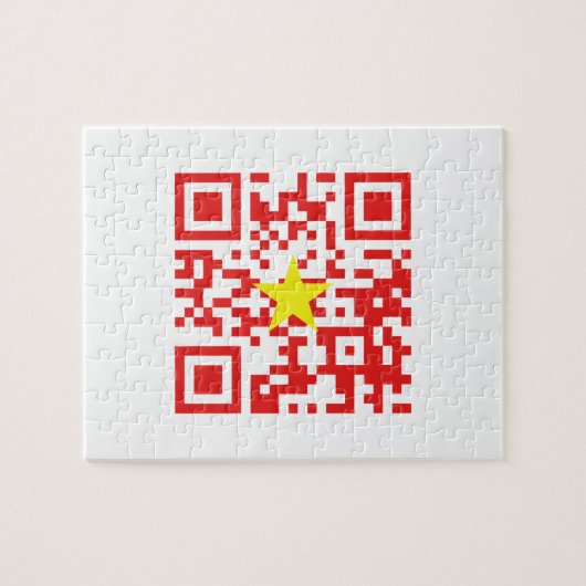 I Love Vietnam (Tôi Yêu Viboyt Nam) Flag QR Code Legpuzzel (Horizontaal)