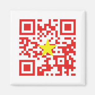I Love Vietnam (Tôi Yêu Viboyt Nam) Flag QR Code Magneet