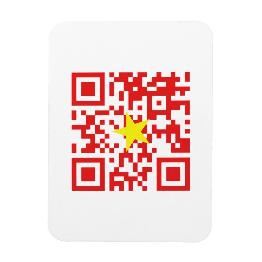 I Love Vietnam (Tôi Yêu Viboyt Nam) Flag QR Code Magneet (Verticaal)