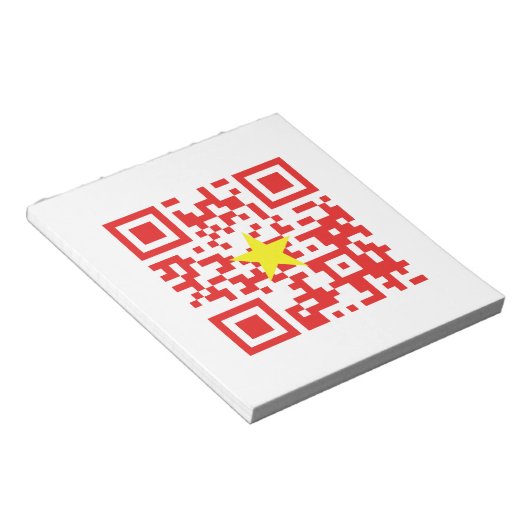I Love Vietnam (Tôi Yêu Viboyt Nam) Flag QR Code Notitieblok (Schuin)